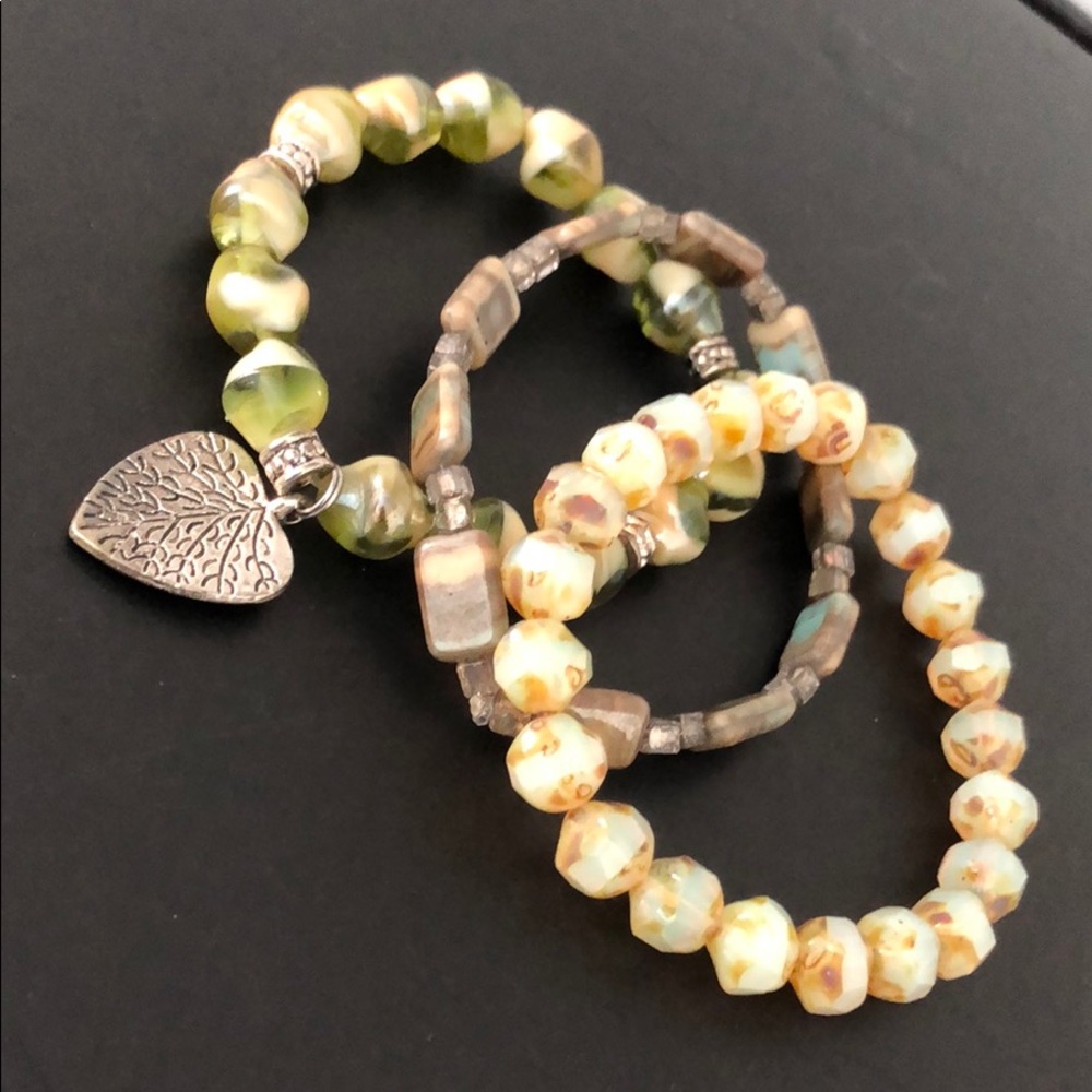 GENUINE POLISHED STONE BRACELETS W/CHARM - Picture 8 of 16